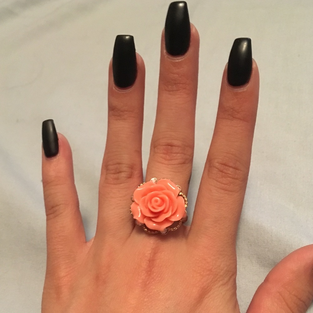 Peach flower ring